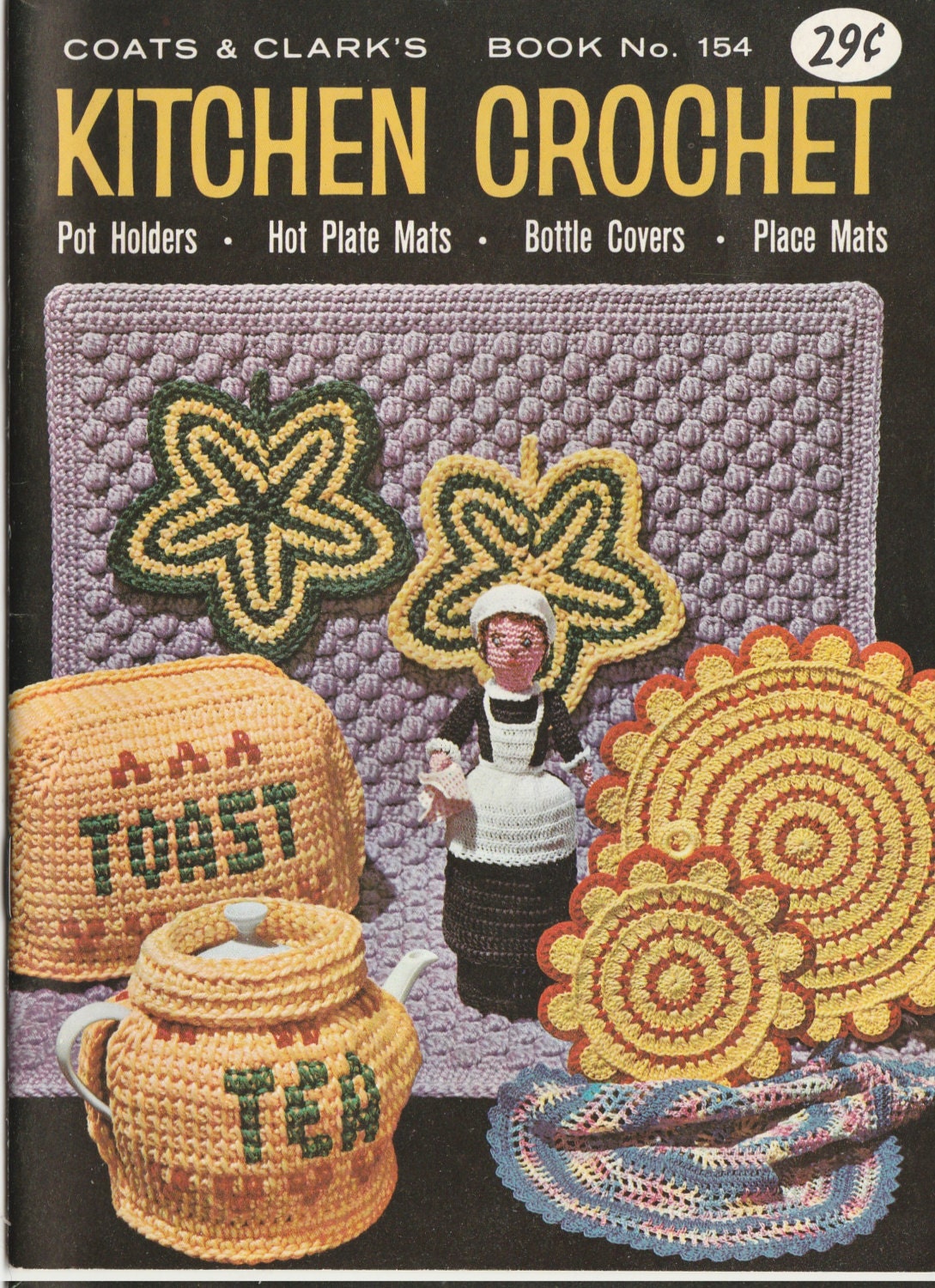 Kitchen Crochet Coats & Clark 's Book No 154 Pot