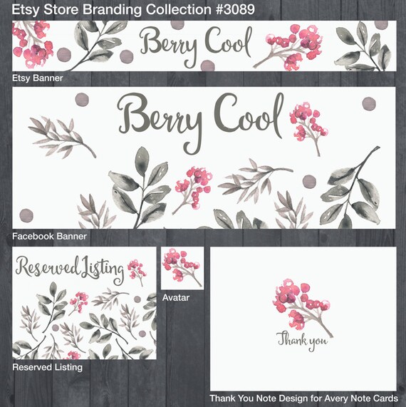 Etsy Banner and Store Branding Floral Watercolor Collection Customized ...