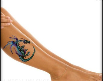 Temporary Tattoo Dragon Waterproof Ultra Thin Realistic Fake Tattoos