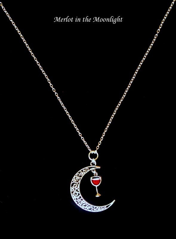 Wine Necklace Wine Jewelry Wine Themed Wine by GracefulThingsDecor