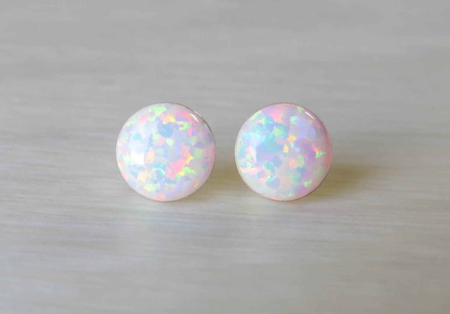 Opal Earrings Opal Stud Earrings White Opal Stud Earrings