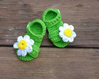 Flower Green Sandals,Crochet Baby Sandals,Crochet Baby Shoes,Baby Sandals,Baby Girl Sandals,Baby Crochet Shoes,Baby Crochet Sandals