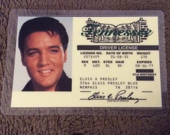 Elvis Presley, Drivers License, Tennessee License, Elvis License, Gag Gift, Elvis Fan, Elvis Party Favor