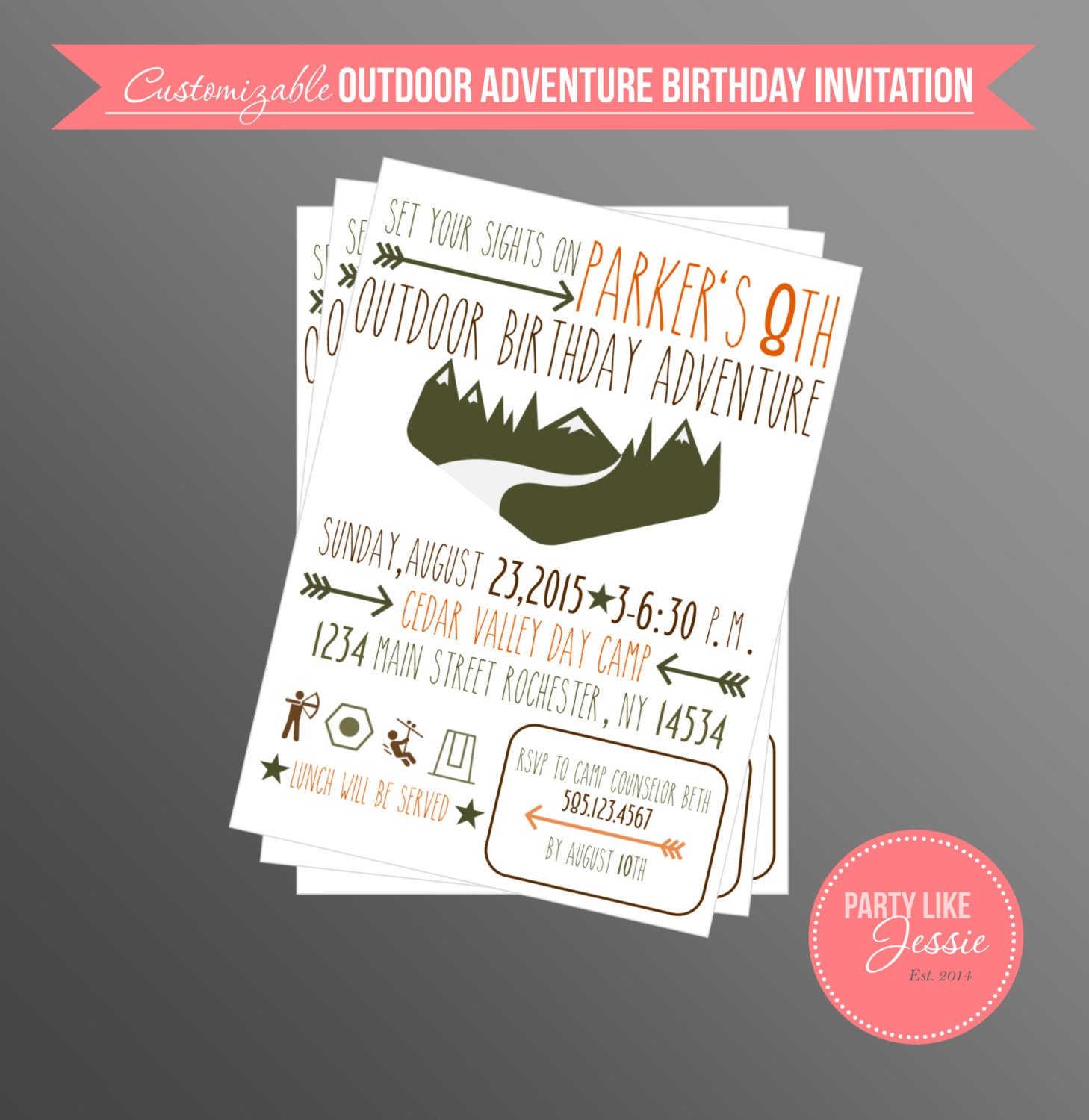 Outdoor Adventure Party Invitations 6