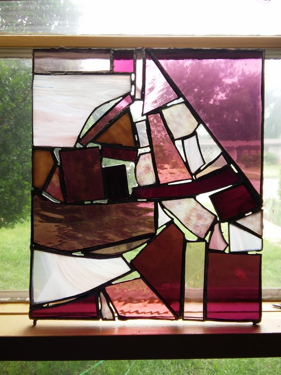 Stained glass panel.Scraps of stained glass in rich by ARRRTWERKS