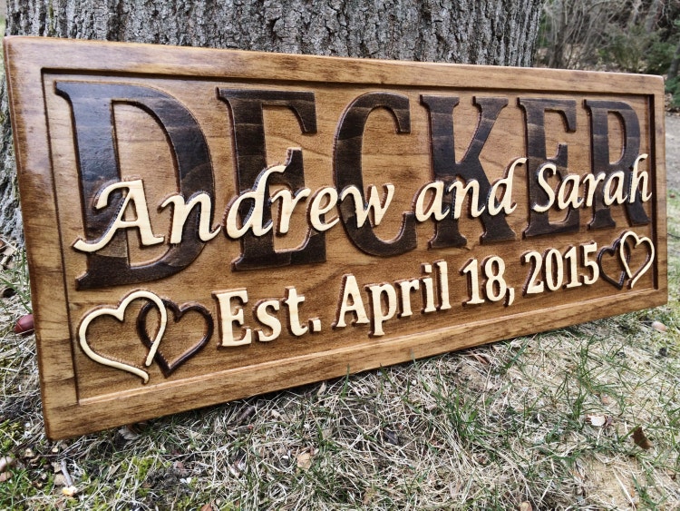 Personalized Anniversary Gift Custom Carved Wooden by ...