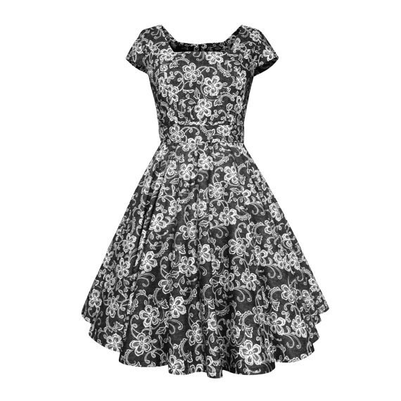 Lace Rose Floral Flower Dress Vintage Rockabilly by ApplesLove