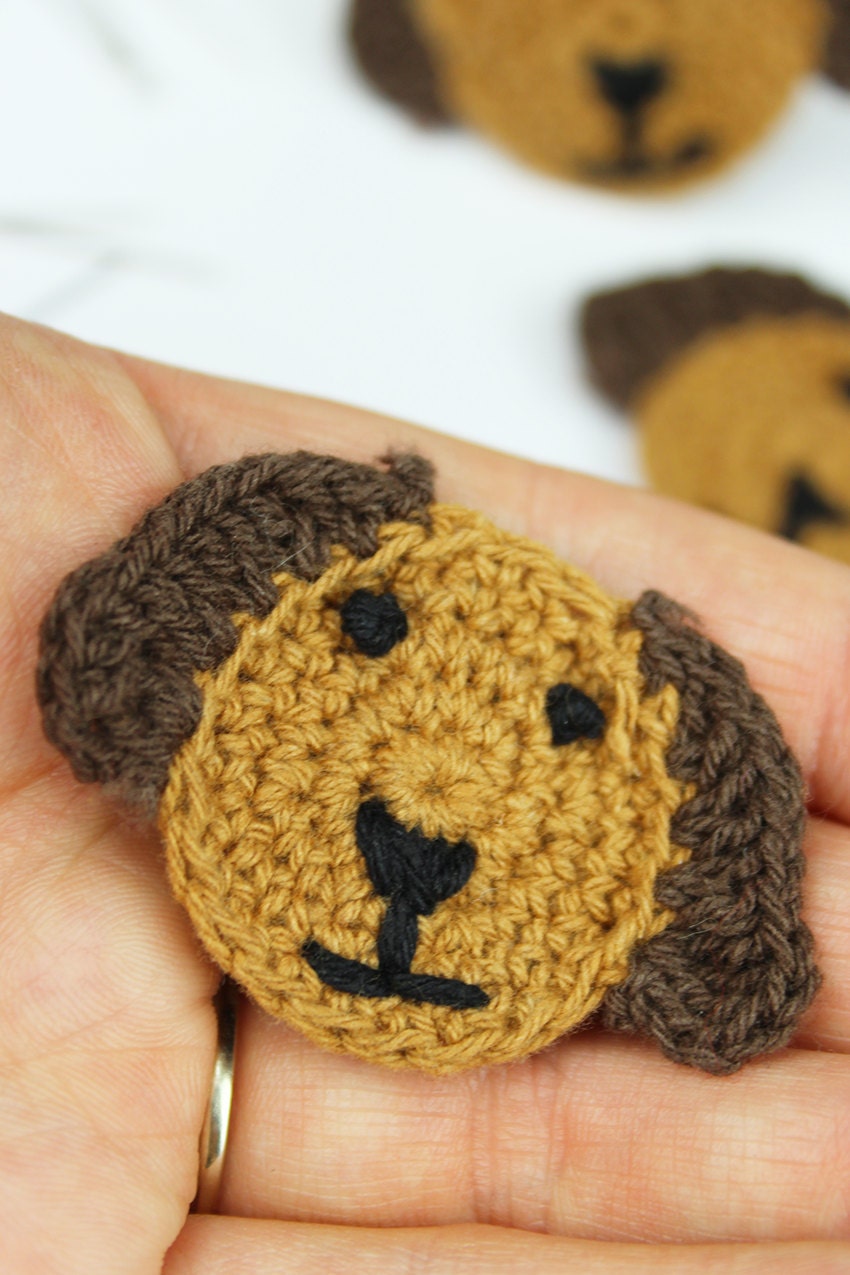 Crochet Dog 4pk crochet applique crochet animals handmade