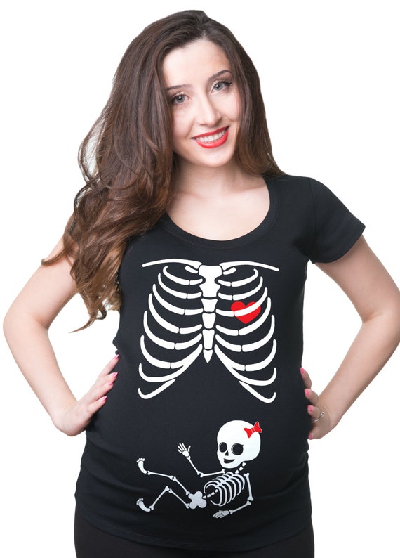 Skeleton Baby X-Ray GIRLT-Shirt Gift For Pregnant Woman Tee