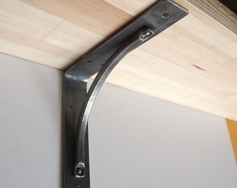 Metal iron hand forged shelf bracket / corbel, steel shelves brackets, rustic bracket, countertop corbels, kitchen shelving