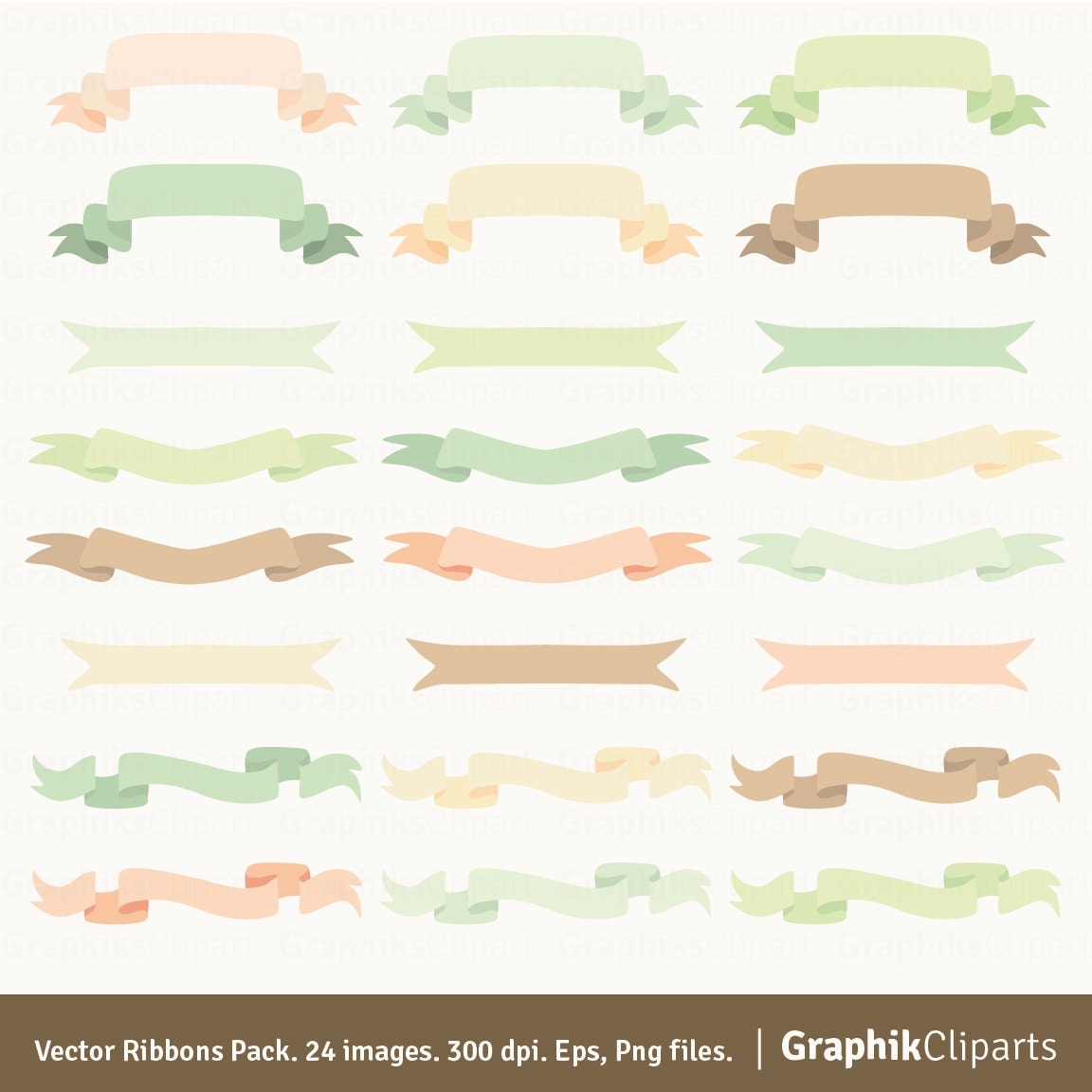 Vector Ribbons Pack. Editable Ribbons. Vector Ribbons and