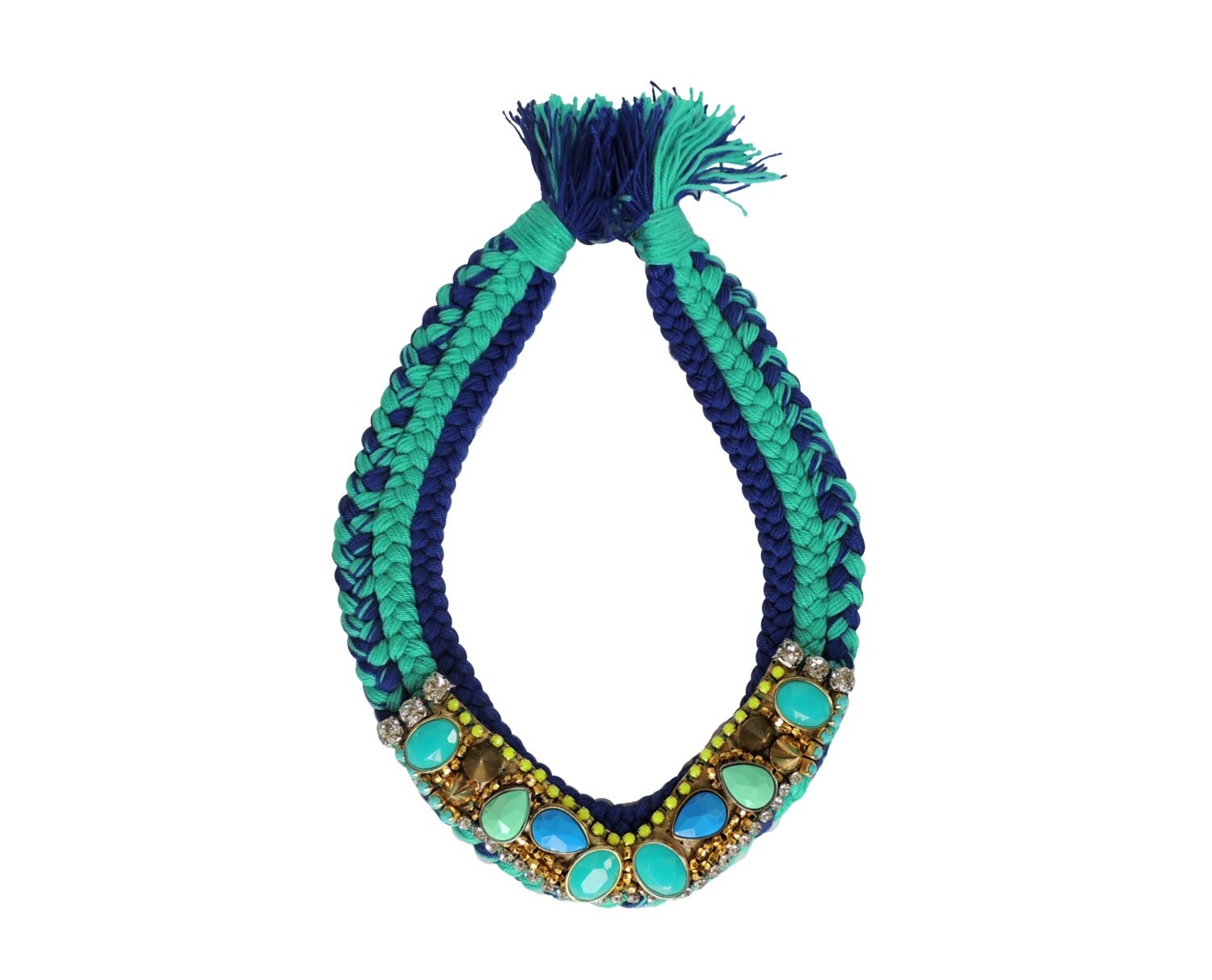 Braided Necklace Braid necklace Braids Necklace Royal Blue