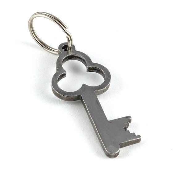 Key metal keychain gift idea metal keyring key by stohlerArt