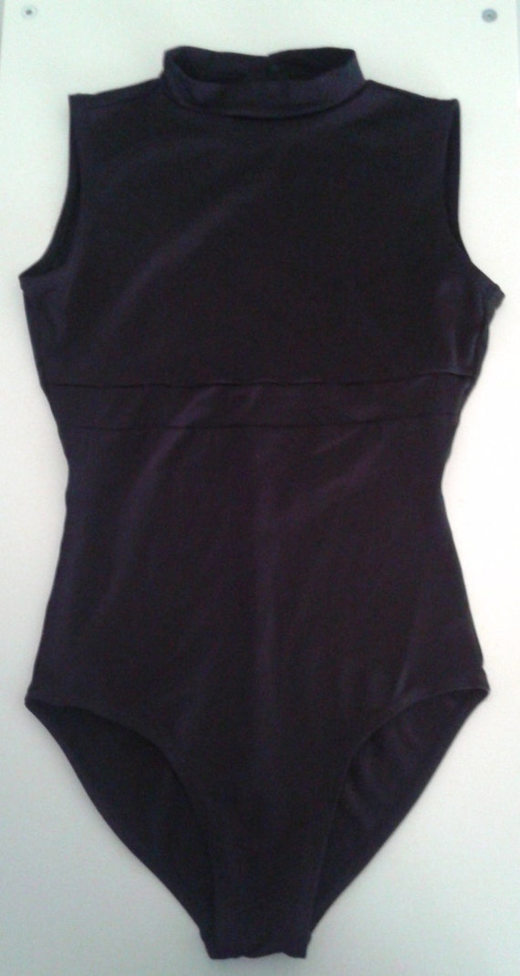 Download Vintage 1990's Black Mock Turtleneck Swimsuit One Piece