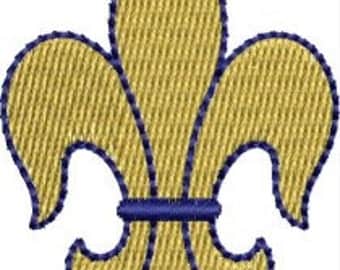 Mini Fleur de lis embroidery designs 4 sizes