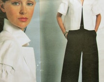 Vogue 1099 Sewing Pattern Badgley Mischka Pattern, Wide Legged Pants, Designer Pattern Cropped Jacket, Bust 31.5 to 36, Flared Pants Pattern. - il_214x170.782998289_lzq7