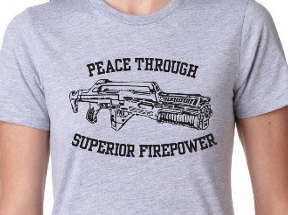 peace through superior firepower shirt uzi