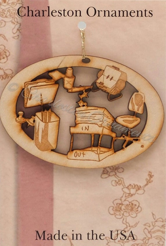 Office Ornament Office Ornaments Office by PalmettoEngraving