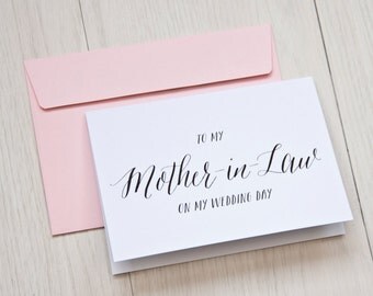 mother of groom card - mother-in-law card - mom-in-law card - new in-law card - bridal party card - wedding thank you card -