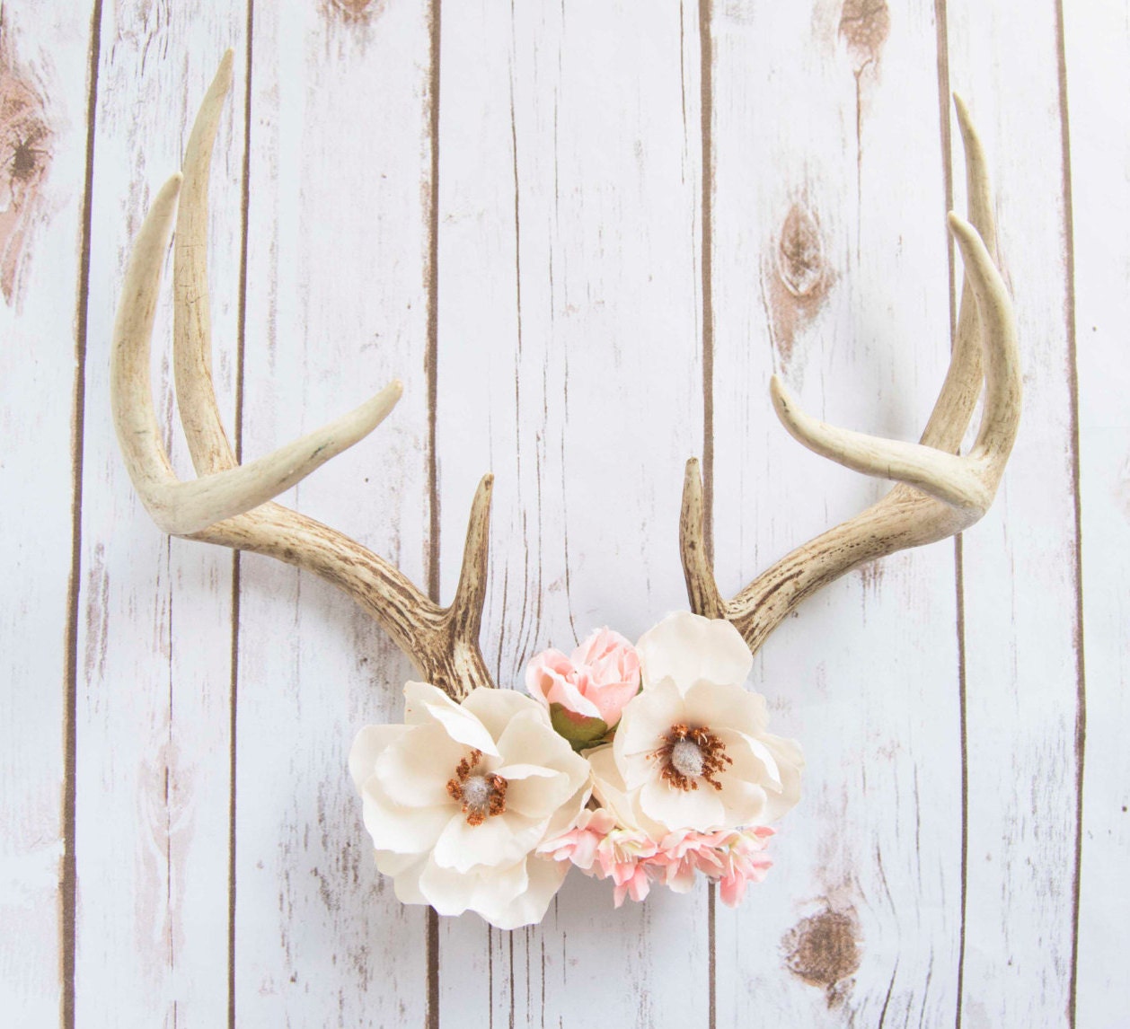 Magnolia Decorative Floral Deer Antlers Large Deer Antlers