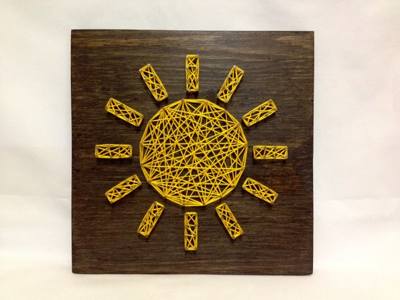 String Art Sun Sign Sunshine Wall Art Home Decor by OneRoots
