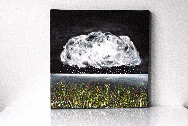 black and white rain painting