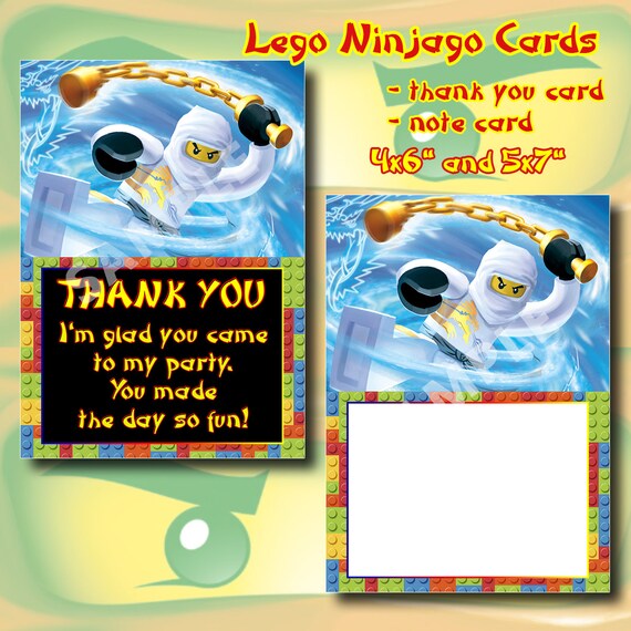 Ninjago Printable Birthday Thank You