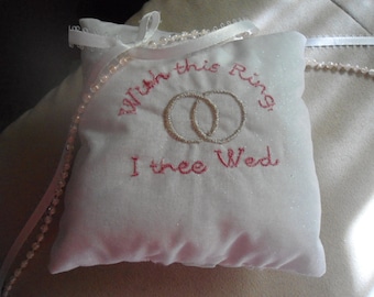 ring bearer pillow with this ring i thee wed smaller size 4x4 inches white - With This Ring I Thee Wed ring bearer pillow with this ring i thee wed smaller size 4x4 inches white - With This Ring I Thee Wed