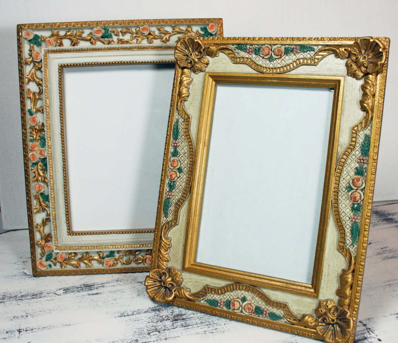 PAIR of Rococo Style Shabby Chic Picture Frames