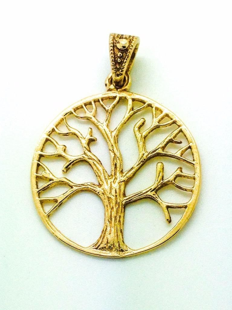 Classic Tree of life Pendant Gold plated 14K. by MagayaJewelry