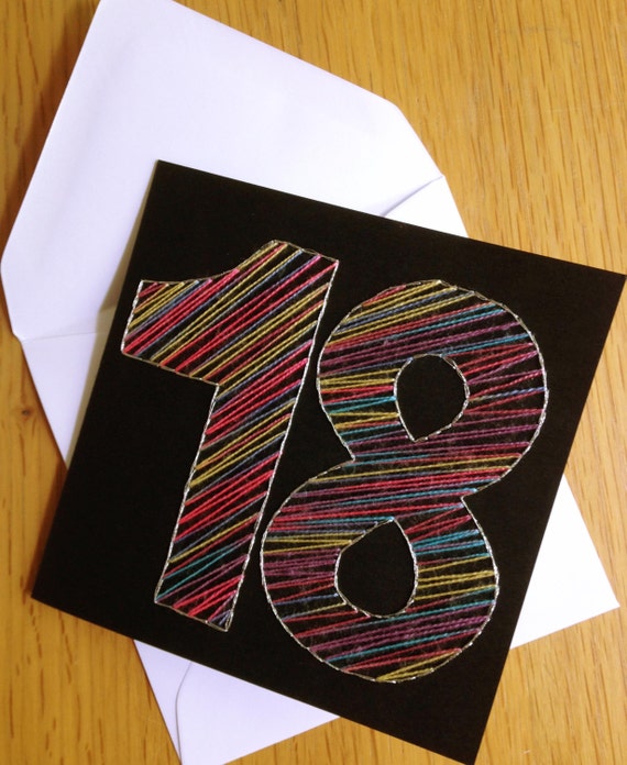 18th Birthday Card Number 18 Eighteen by TwinnDesigns on Etsy