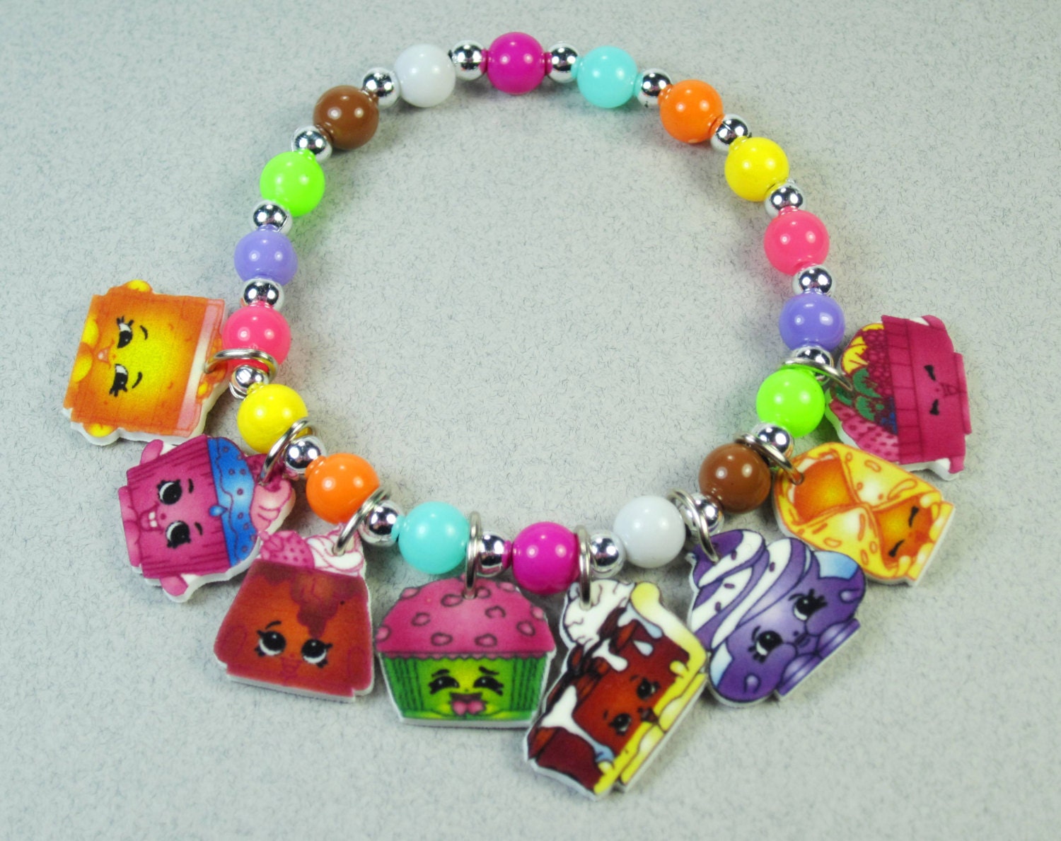 Shopkins Charm Bracelet Shopkins Jewelry by ChildishAntics on Etsy