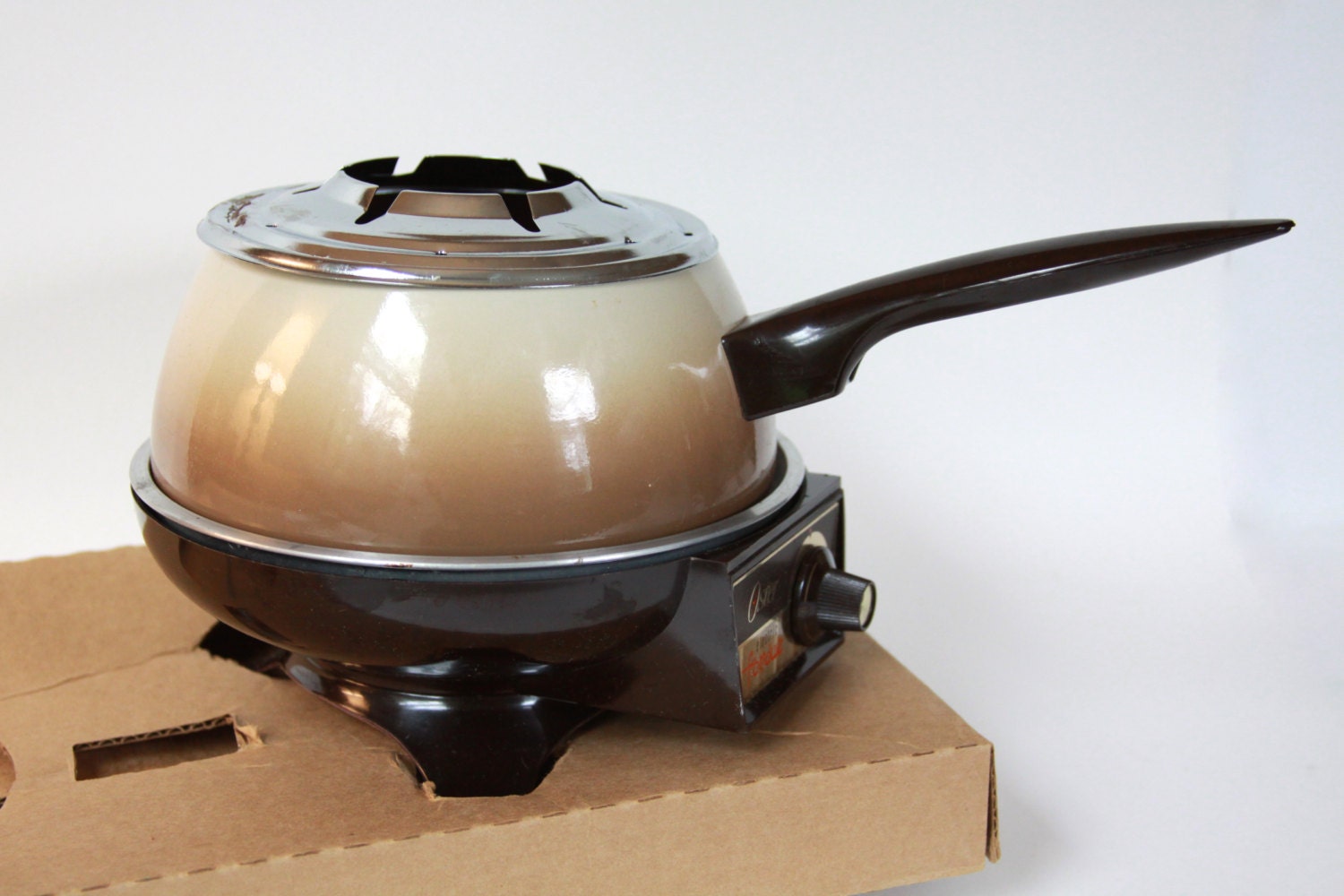 Vintage Oster Electric Fondue Set Original Box and 5 forks