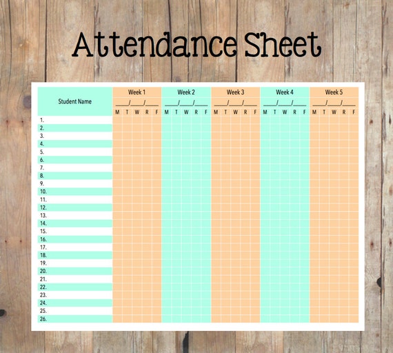 items-similar-to-teacher-attendance-sheet-on-etsy