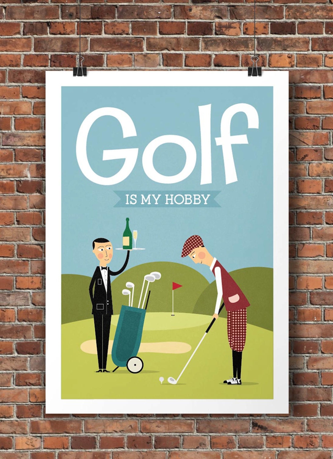 Golf Retro Poster Modern Golf Print Retro Golf Theme Positive