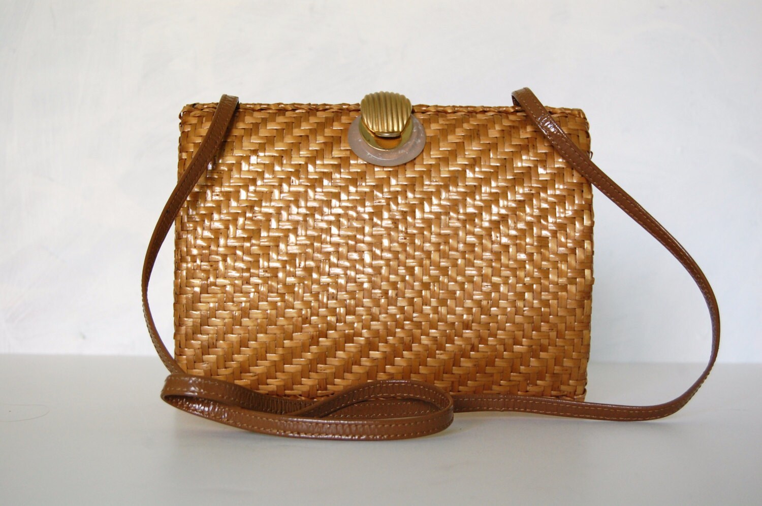 RODO Italy Coated Wicker Clutch Purse by PearAndPipe on Etsy