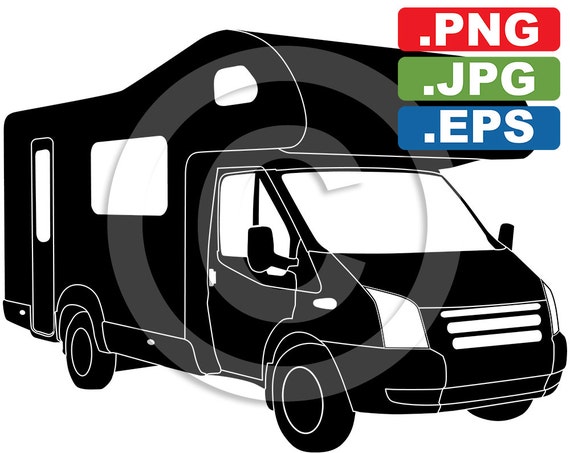 Motorhome / RV Silhouette Clip Art- In 3 High Quality File Formats (eps ...