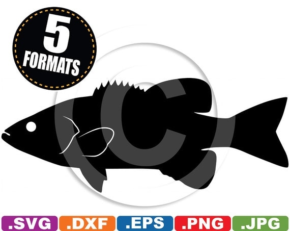 Smallmouth Bass Fish Clip Art Image svg & dxf cutting files