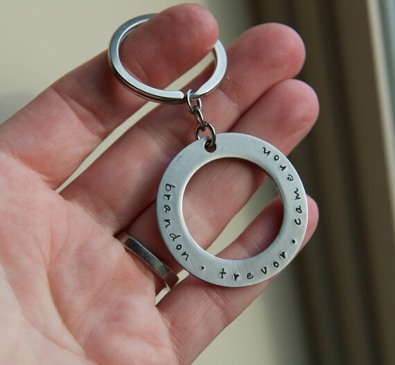 Custom washer Keychain Double Sided Personalized Key chain