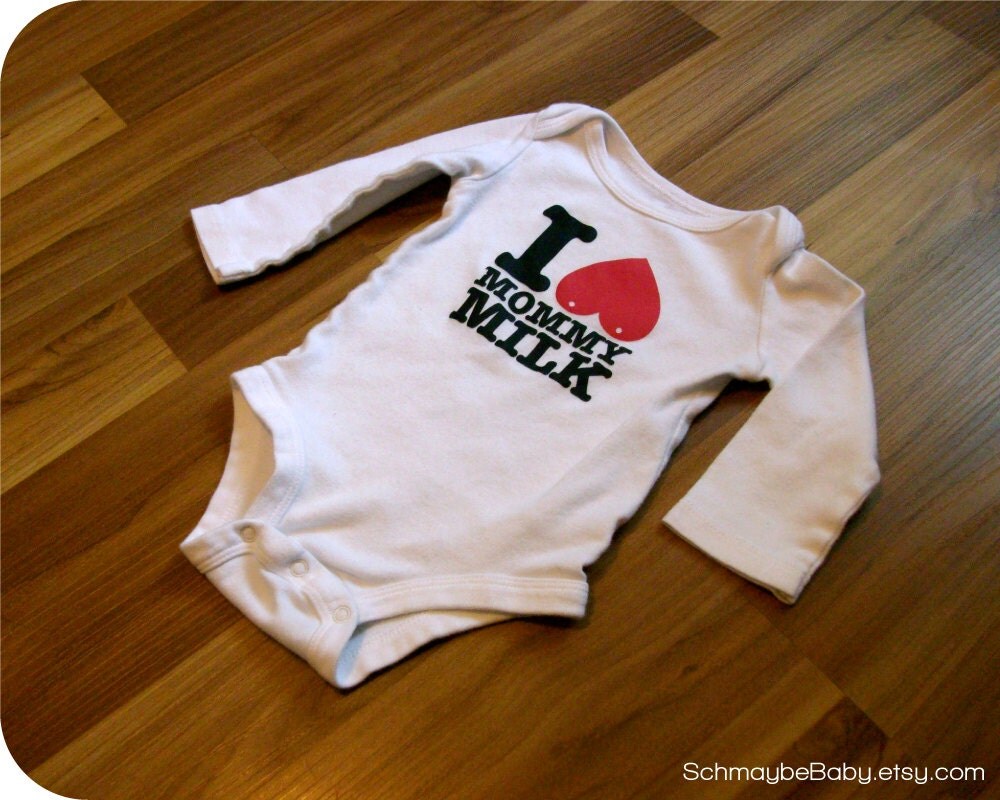 Breastfeeding 6 Month Long Sleeve Onesie I Love Mommy Milk
