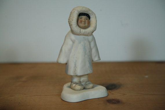 Alaskan Native Porcelain Figurine Alaska Inuit by CamelVintage