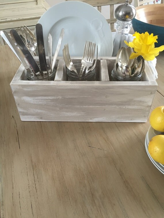 Napkin Silverware Utensil Plate Holder Box by LalasCollections