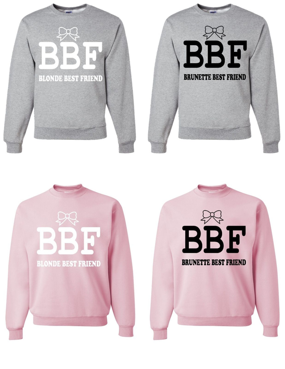 Bff blonde and brunette sweatshirts