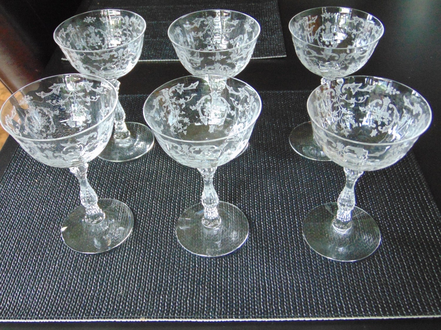 Vintage Fostoria Navarre Crystal Sherbet Set of by RealCentsInside