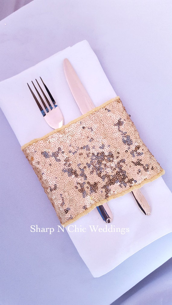 Sequin napkin ring sparkly napkin holder for by SharpNChicWeddings