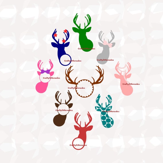 Download Deer Monograms Girly Antlers SVG STUDIO Ai EPS Scalable Vector