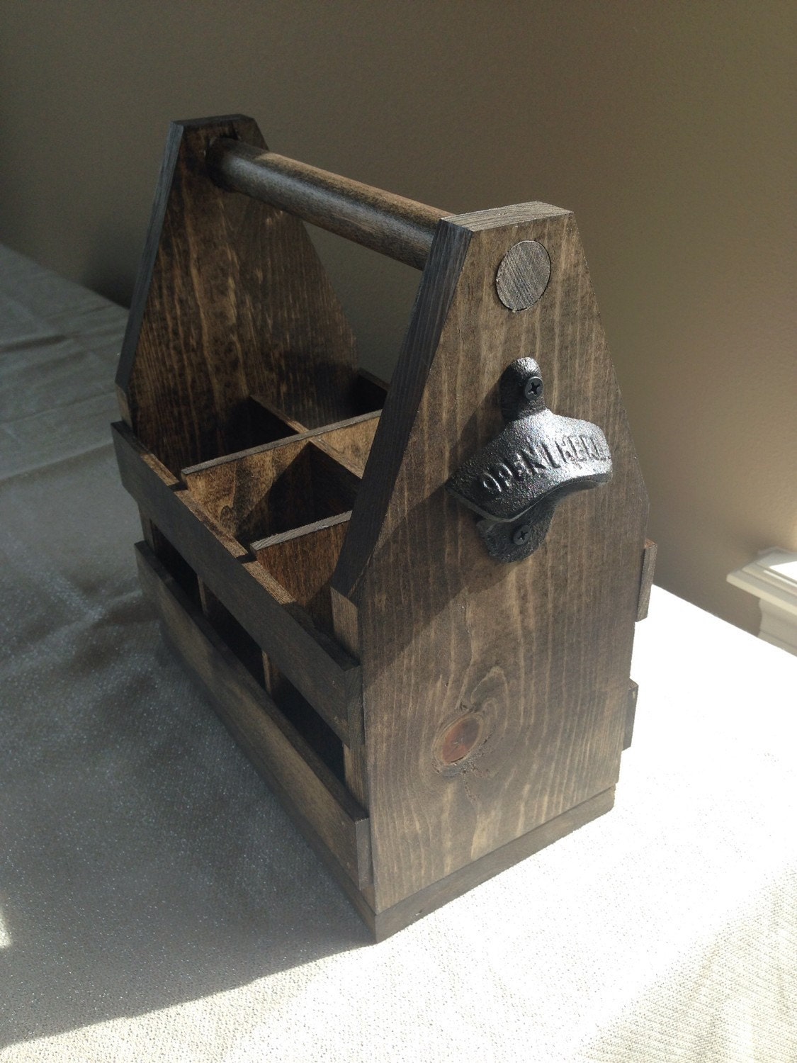 Wooden 6 pack holder by RusticChampagne on Etsy