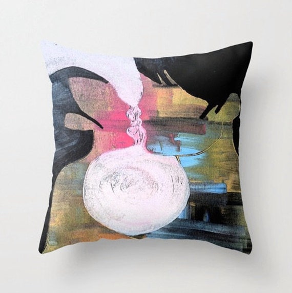 Throw pillow cover with concealed zipper by LeonLionStudio on Etsy