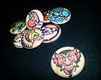9 one-inch BioShock Vigor button pins