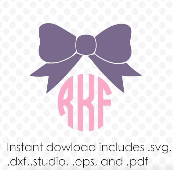 Download Bow monogram frame instant download zipped .eps .pdf .dxf